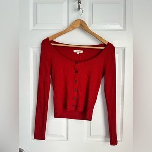 Madewell Ribbed Cardigan Crop Tee